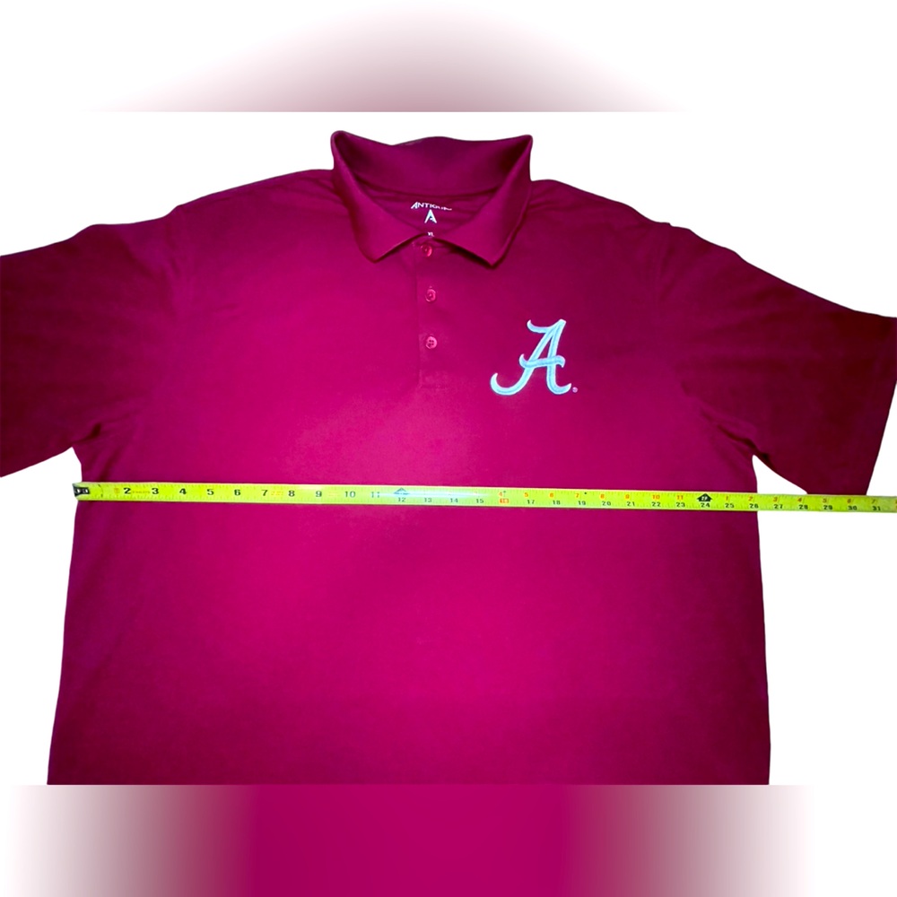 Antigua men’s size XL Alabama/UA crimson and white golf polo/SS/ROLL TIDE ROLL - Picture 2 of 6